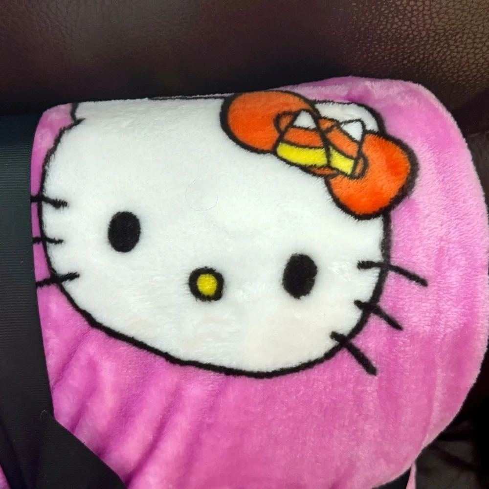 Hello Kitty with Candy Corn Twin Sized Plush Halloween Blanket
